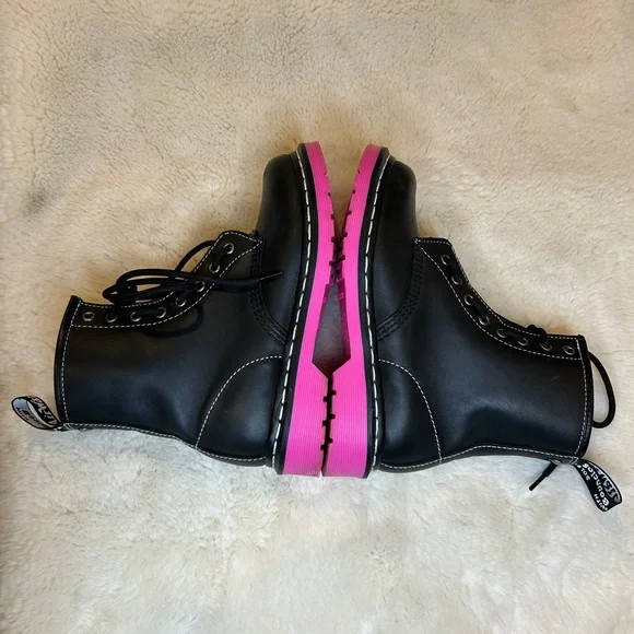 Dr. Martens 1460 Pink Sole Wanama Leather Jungle Zip Boots 6 - Picture 6 of 10